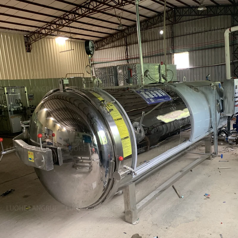 Vertical double tank fully automatic Industrial retort canned food retort for meat