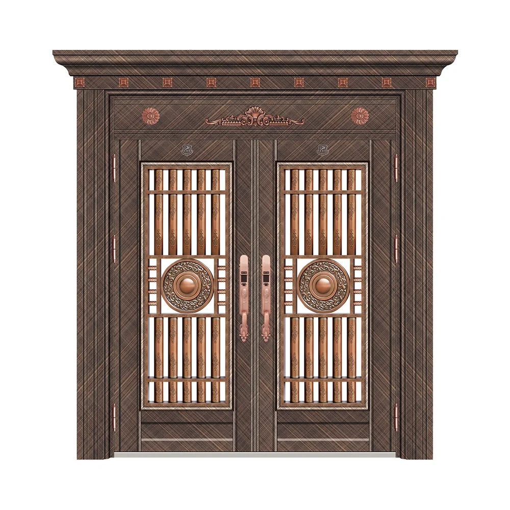 Grill Design Stainless Steel Door Exterior Position and Finished Surface Doors Entrance