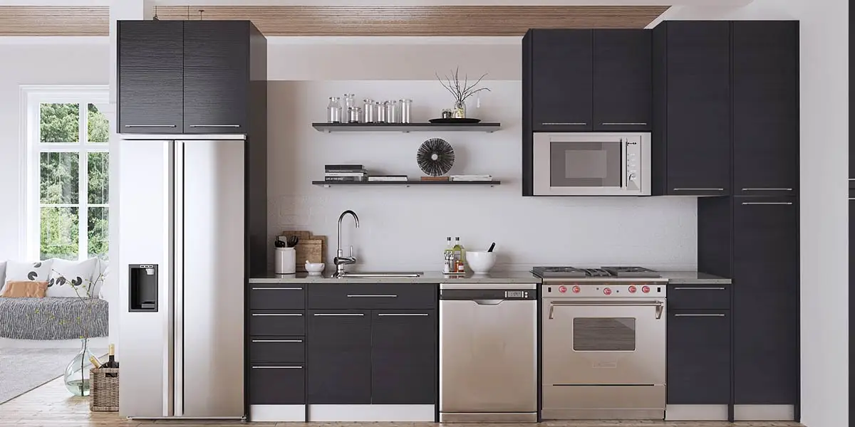 Wholesale Custom Melamine PVC High Quality Simple Modern Design Kitchen Cabinet Sets