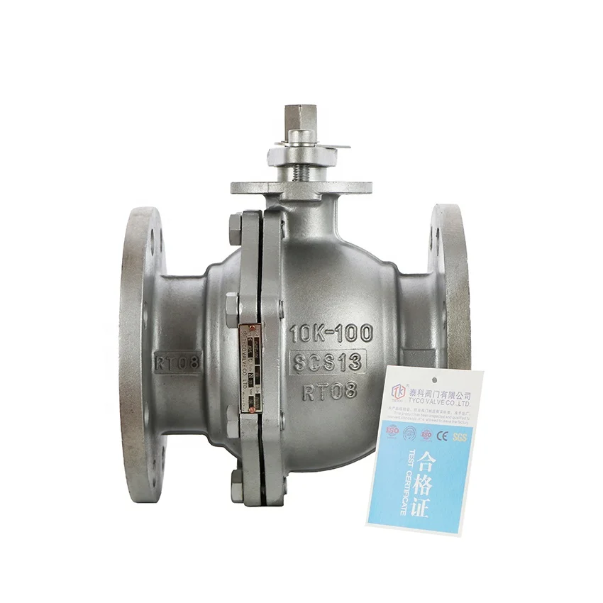 Taike Valve JIS Cast Steel  Stainless Steel Flanged Ball Valve