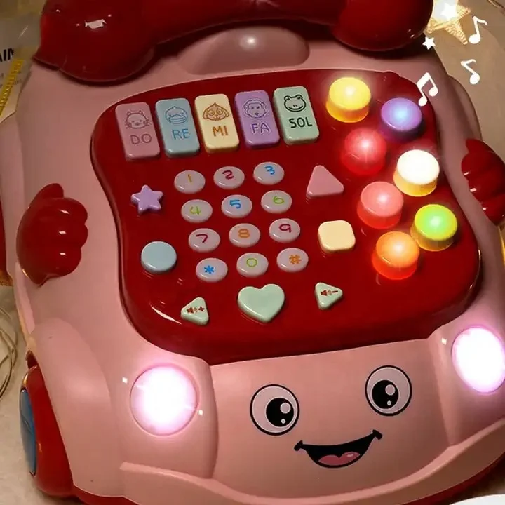 baBaby educational electric musical calling telephone toy pull drag line smart phone toy musical baby mobile for kids