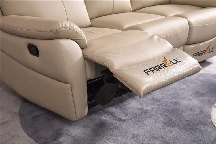 Farrell living room furniture set best selling mid century 3+2+1 seats modern genuine leather sofa set