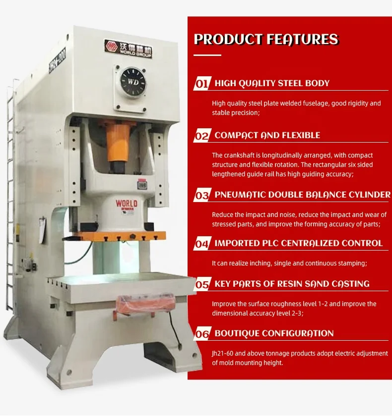 High-quality products JH21-400T C type eccentric pneumatic power press 400 ton punch 2023 Hot selling