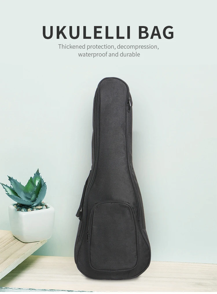 HEBIKUO High quality Waterproof 24/26inch manufactures bags ukuleles black ukulele bag case
