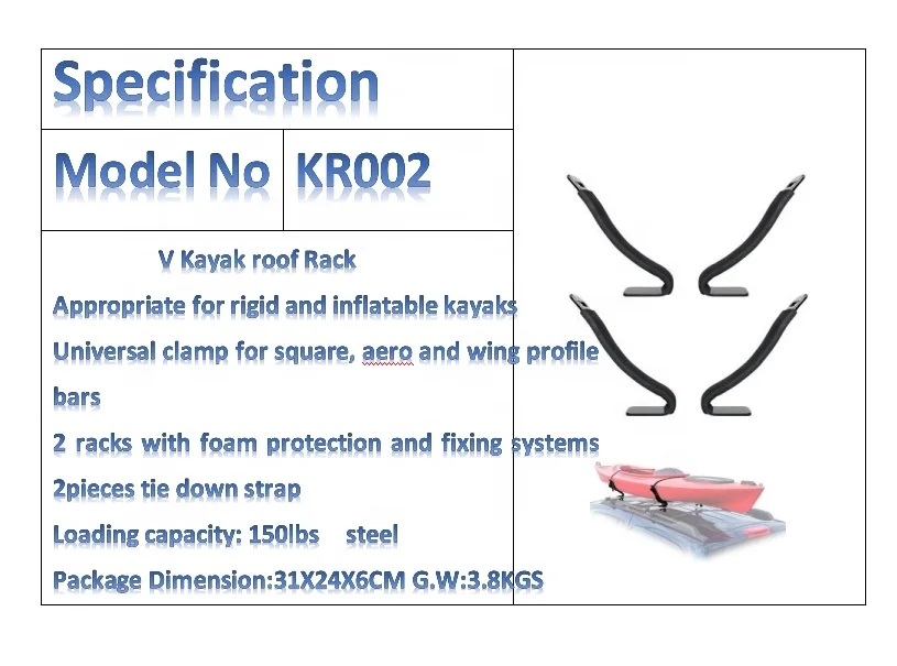 V Kayak Roof Rack Kayak Roof Racks Car Top Mount Accessories rigid and inflatable kayaks Roof Racks