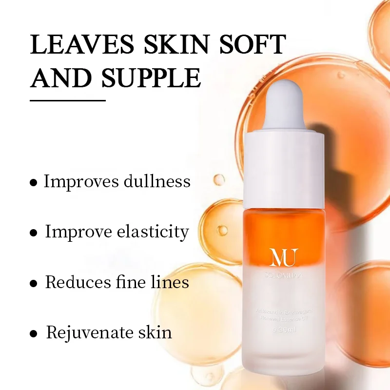 Astaxanthin Organic Facial Oil Face Moisturizer for Women Supports Skin Hydration & Firmness, Anti-Aging Oil