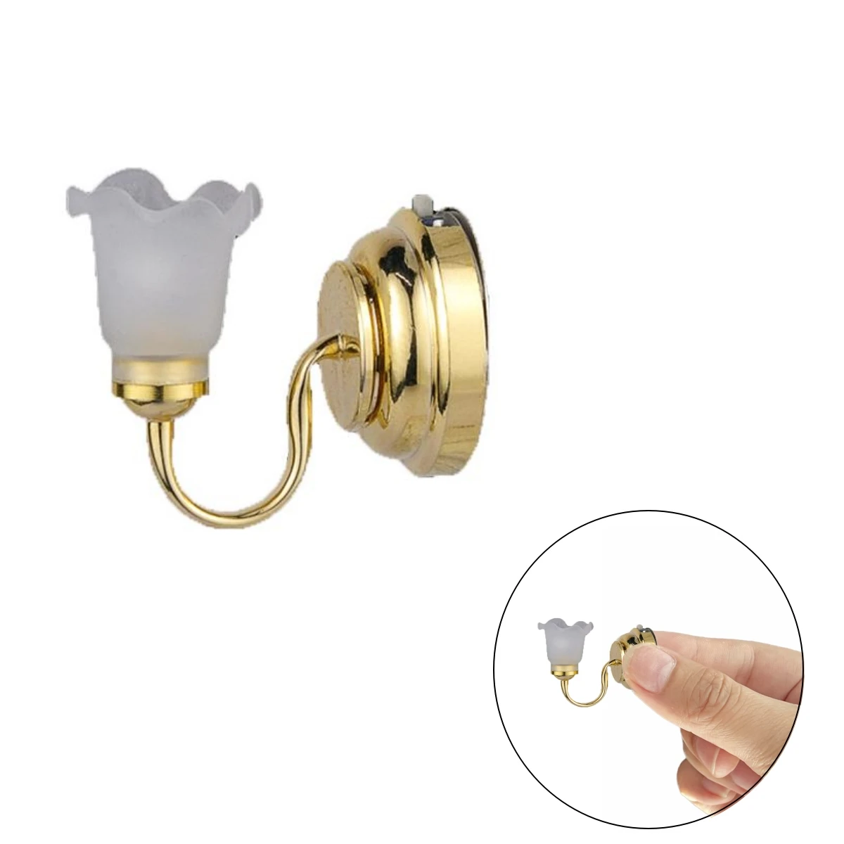 Doll Houses wall lamp 1:12 LED Magnetic switch/12V Flower Floral Shades Mini Model light
