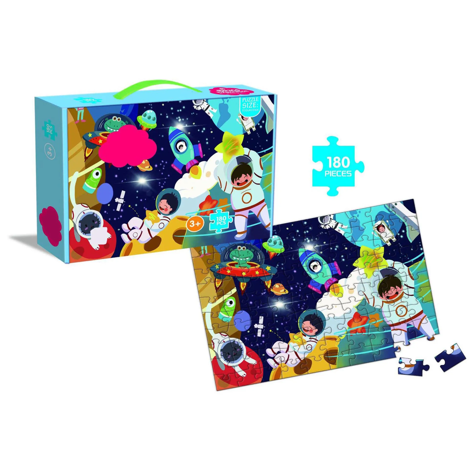 Manufacture Kids educational diy paper card jigsaw puzzle toys animals cartons puzzles