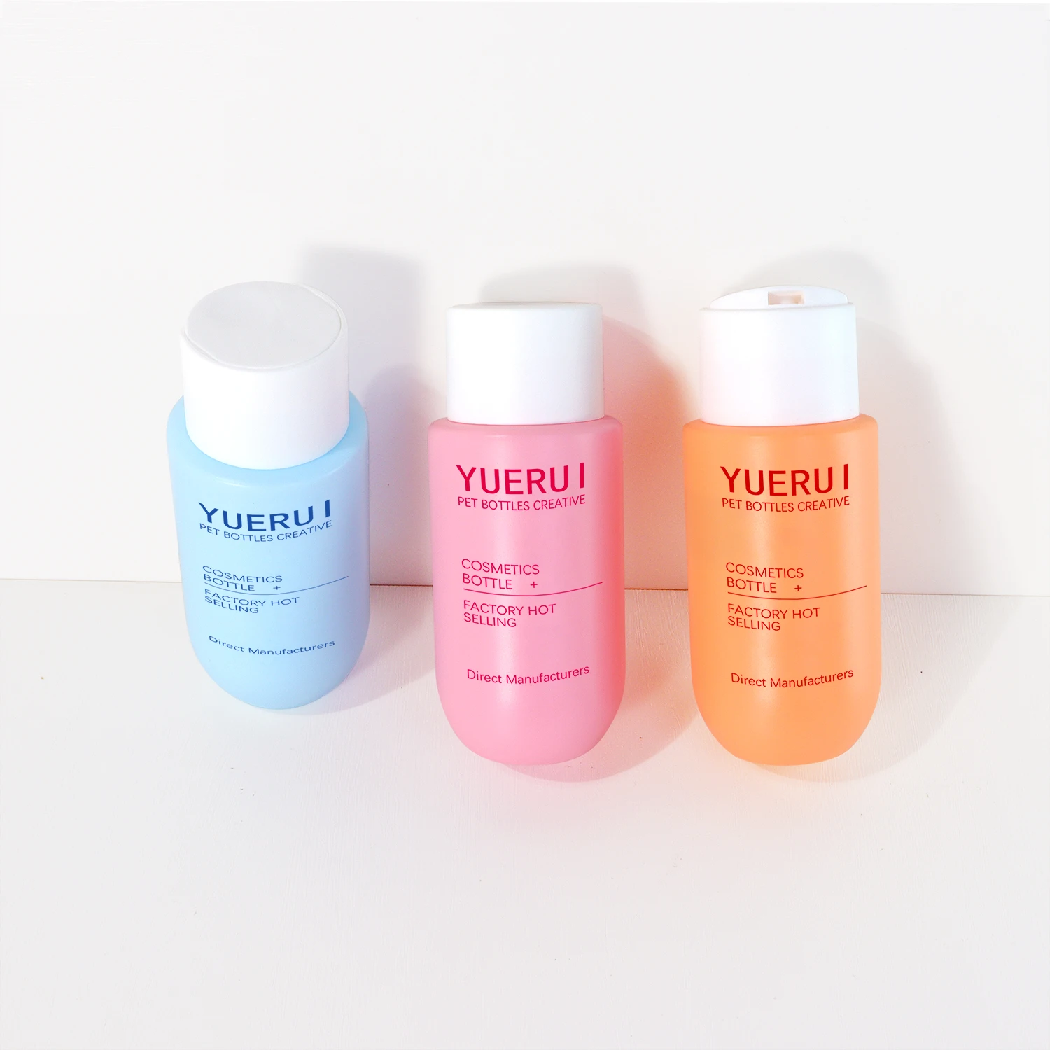 100ml Hot selling small capacity Qianqiu cover round bottom shampoo shower gel conditioner squeeze PE plastic soft bottle 90ml