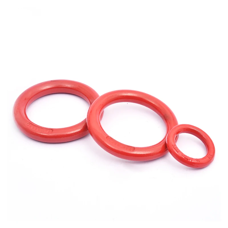 CE Certificated heavy duty red alloy steel G80 round ring 1/2*3 1.2T 5/8*3 1.5T for lifing