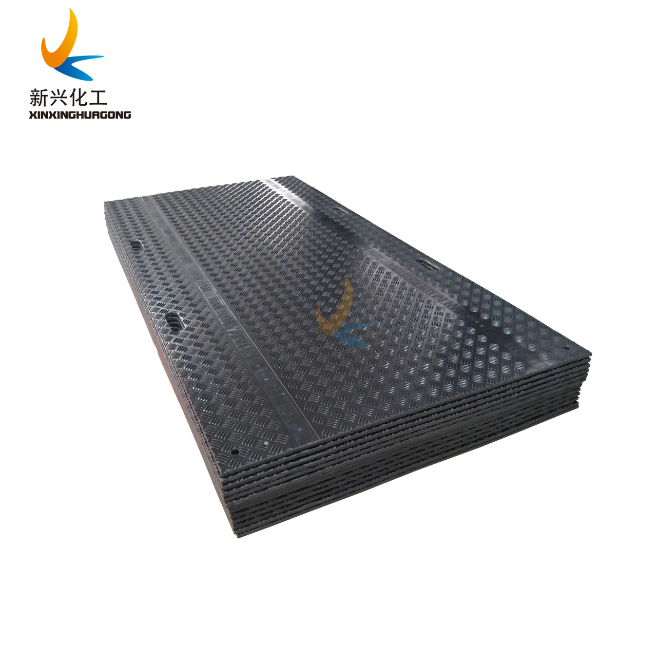 4x8 or Custom HDPE Ground Protection Mat Anti slip Dual Sided Diamond Plate