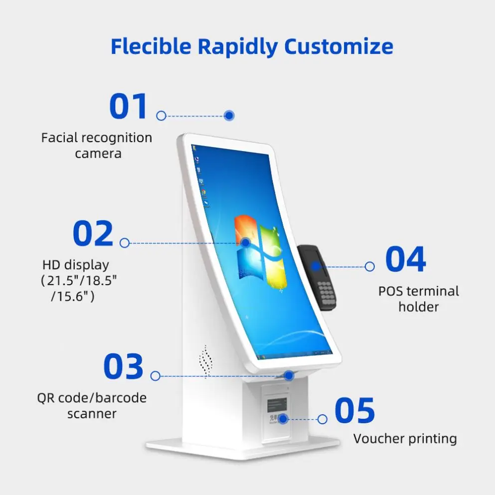 Oem odm 1920x1080p 2K Качество 23 6 дюймов изогнутый экран киоск windows pos аппаратный сканер штрих-кода в магазине или столовой