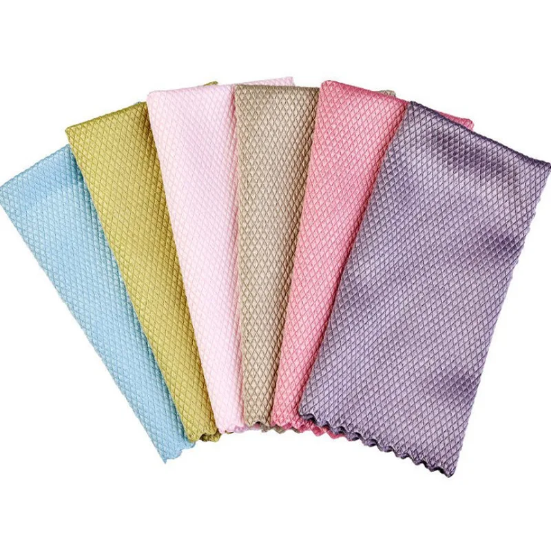 Best-selling Microfibre  drying towel glass cleaning cloth 25*25CM  260gsm No water marks will not fade