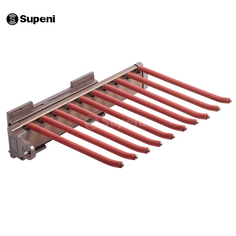 Supeni Wardrobe Accessories soft closing Cabinet Side mount Multi-Functional Storage Pants Rack Trouser rack