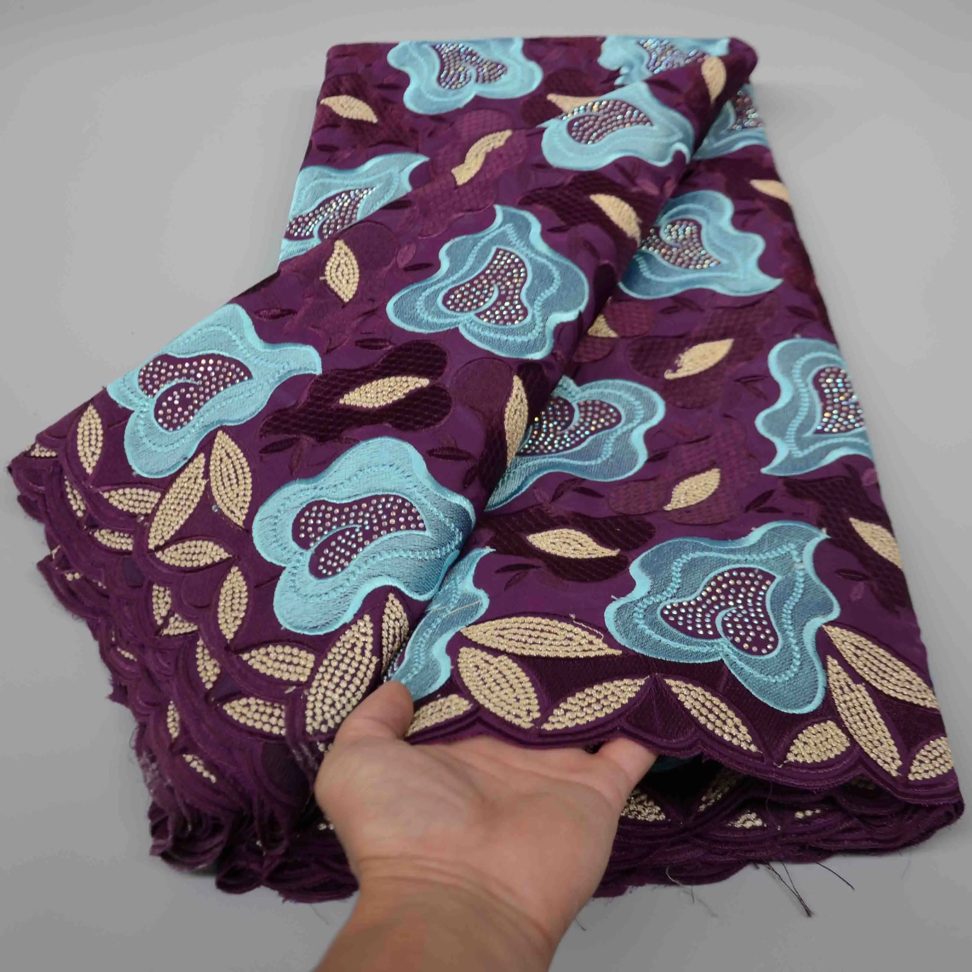 High quality african swiss voile laces 100% cotton lace fabric wholesale