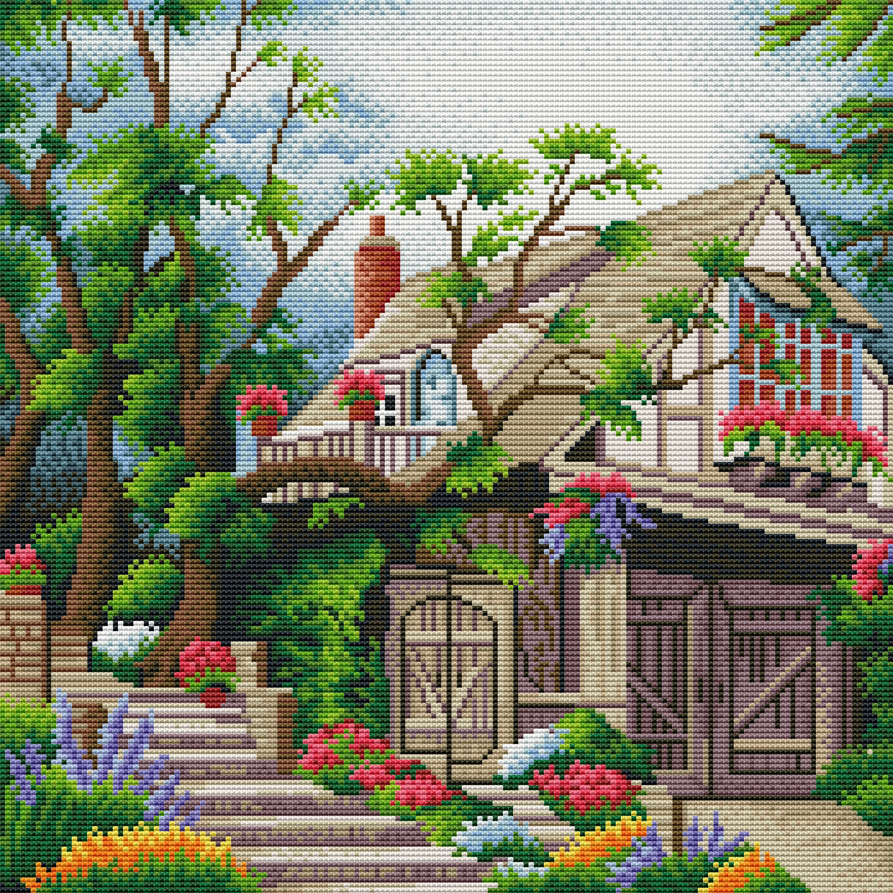 Valliage pattern diy needlepoint  hand embroidery cross stitch kits