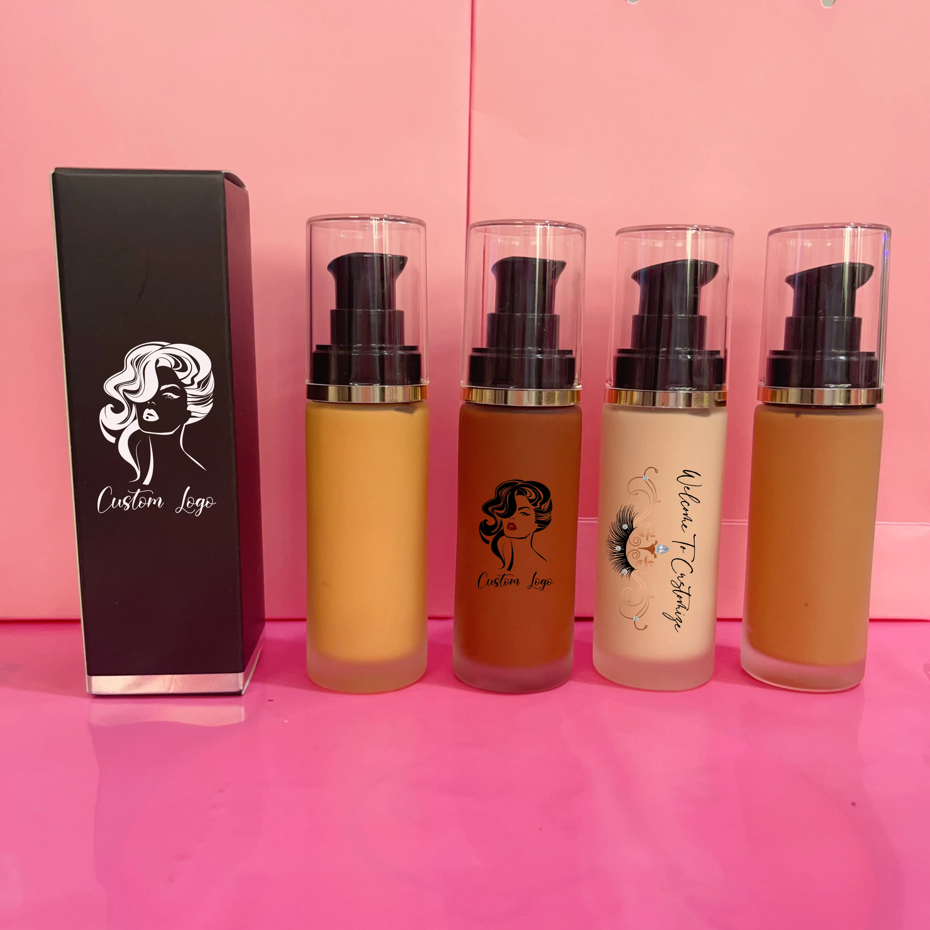 Creamwaterproof Long lasting Moisture Full Coverage private label Liquid Foundation Bronzer skin care Foundation