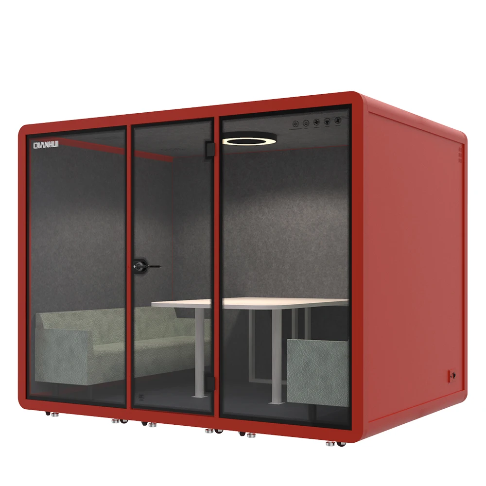 Customized 35db soundproof indoor office pod phone booth and meeting room  for sale with fresh air system