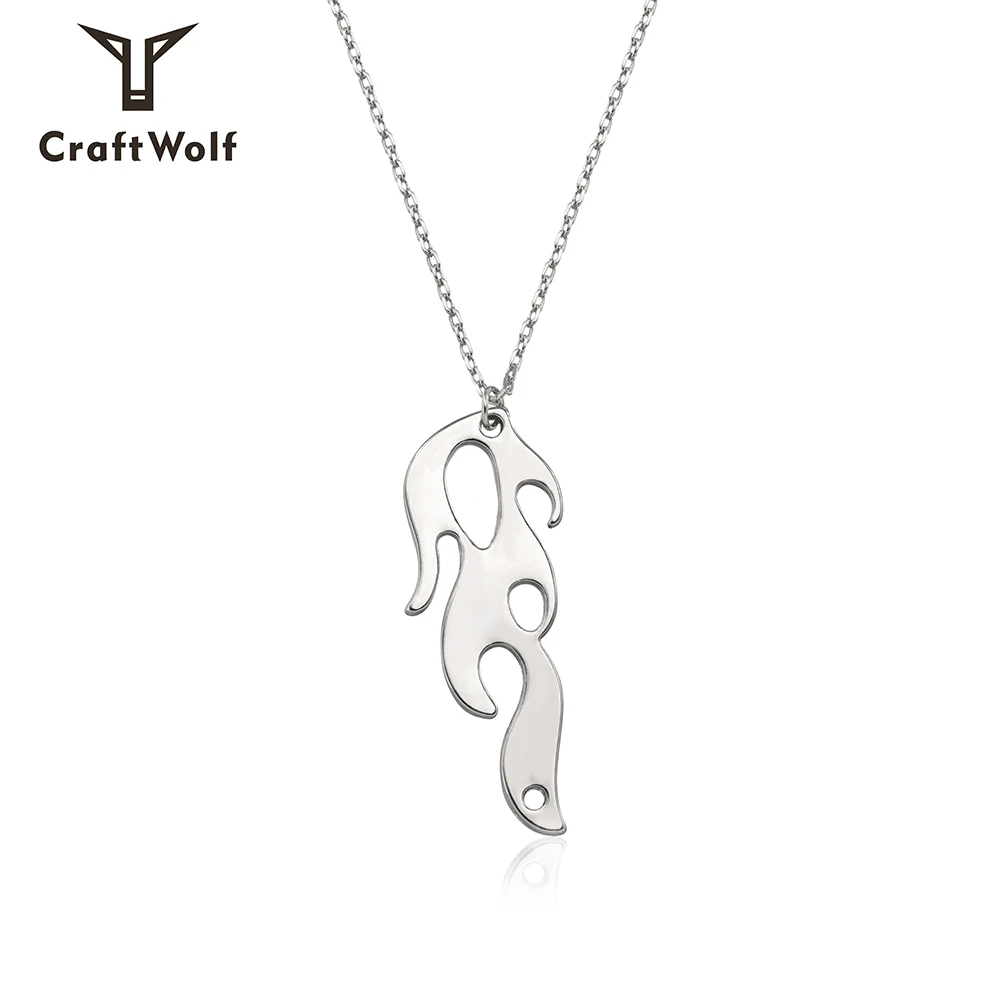 CraftWolf trendy accessories jewelry set element of flame shape jewelry set stainless steel Titanium steel necklace bracelet set