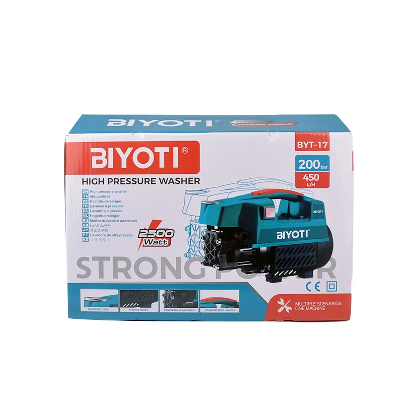 Высокое качество BIYOTI 2500 ватт 200 бар высокого давления 450 л/ч индукционный мотор омывателя автомобиля