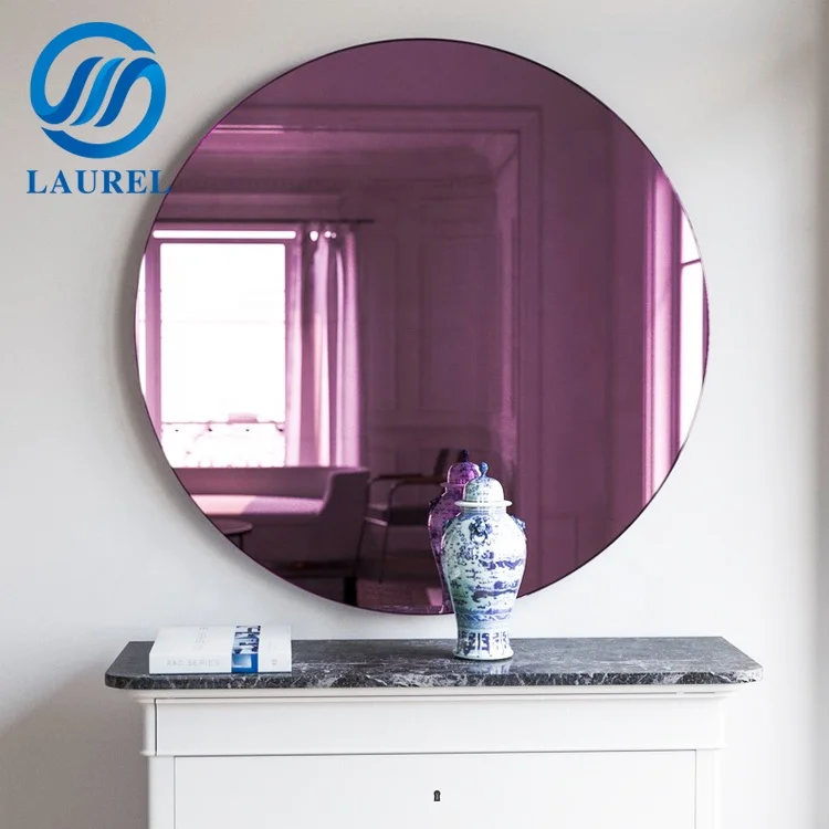 Round colored tinted wall mirror glass for sale
