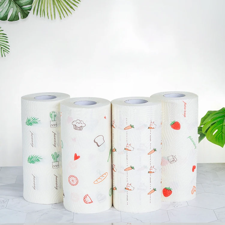 Strong Oil Absorbency Eco Friendly White Color High Quality Virgin Wood Pulp Kitchen Towel Paper Rolls