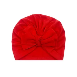 RTS Fashion Wholesale Pure Color Soft Cotton Spdandex Headwrap Headband Newborn Infant Baby Girls Knot Bow Hair Turban