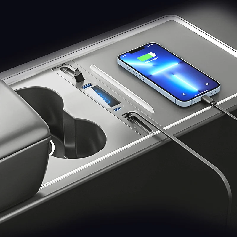 Quick Charger USB HUB For Tesla Model 3/Y With Stable Data Transmission Multi port Docking Station For Model Y Car Adapter