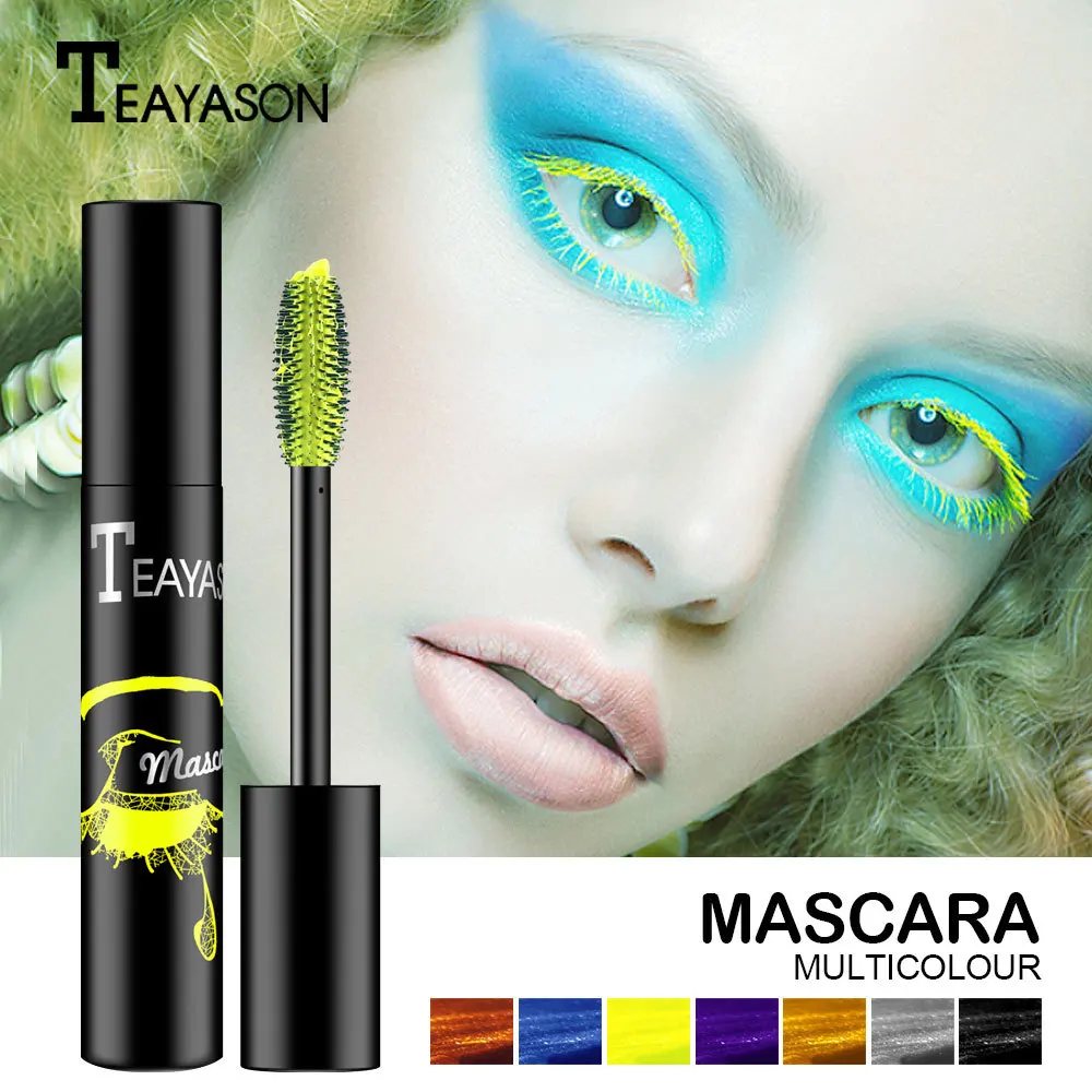 7colors Mascara waterproof long lasting Fast Dry Eyelashes Lengthening thick Curling easy to remove mascara