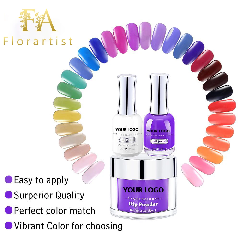 One Step Gel Nail Polish for 3 In 1 Gel Nail Polish Powder Color Matching 15ml Bottle with Your Logo