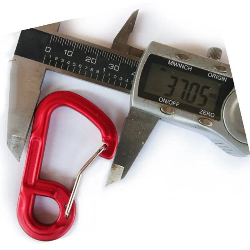 HXY 62.5*37MM China factory wholesale customized color 6cm wire gate carabiner clip aluminum keychain hammock carabiner hook