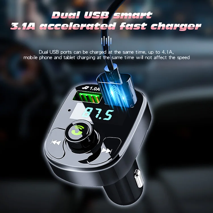 1626-3 двойной USB порт bluetoo автомобильный набор свободные руки FM передатчик mp3 плеер для автомобиля зарядное устройство выход 3.1A