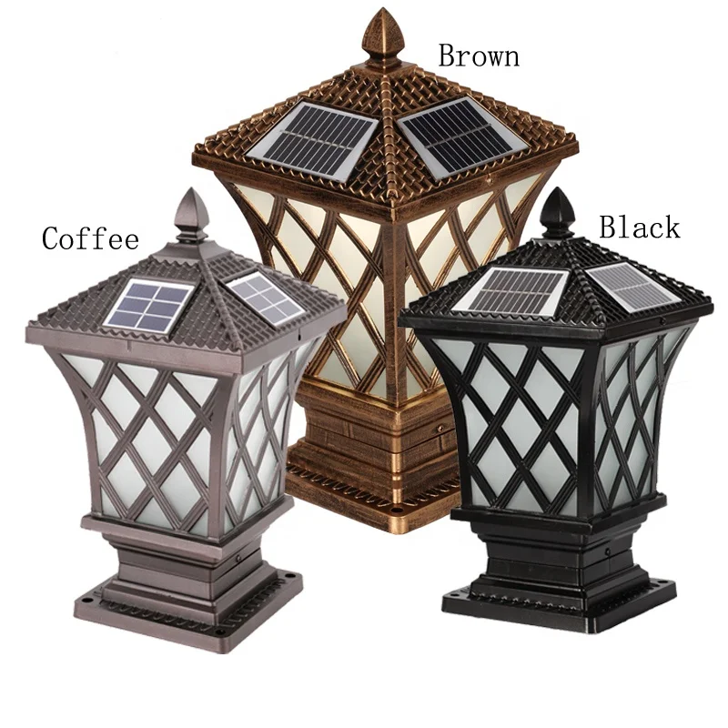 
Solar Powered Sensor Waterproof Outdoor Yard Fence Solar Led Garden Post Cap Main Gate Pillar cap Lights 