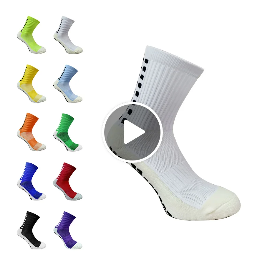 2022 Wholesale Custom Sublimated Plain Anti Slip Resistant Long Soccer Grip Socks Men Knee High Player Version Sports