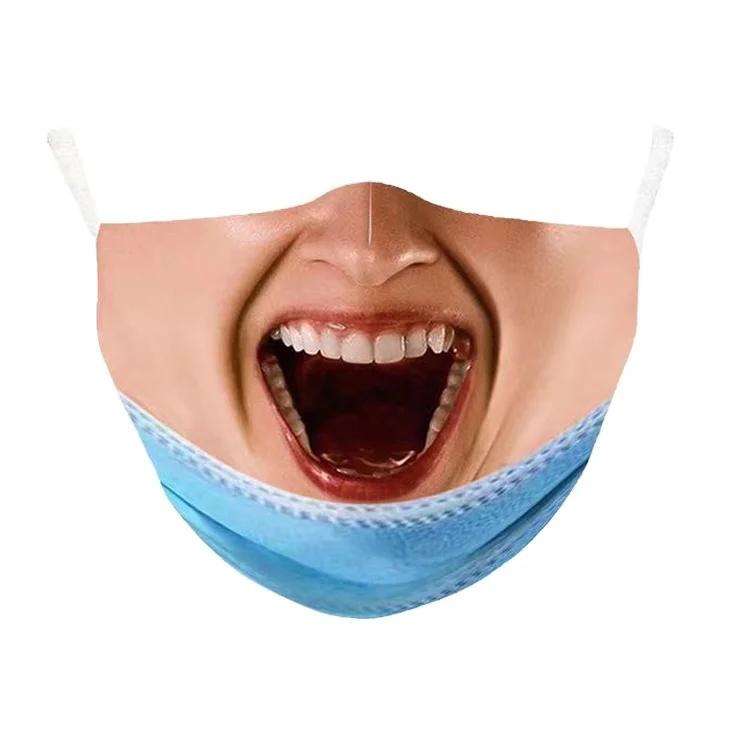 Wholesale Hot Sale Personalized Expression Funny Party Supplies Smiley Face Print Washable Party Mask