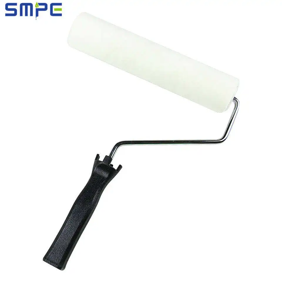 2024 Factory Full Size Cage Frame Black PP Handle Custom White Roller Cover  Lint Free Paint Roller