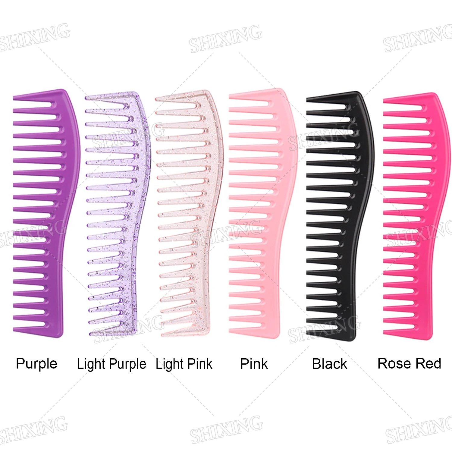 Custom Logo Hair Dressing Tool Matte Finish Comb Plastic Wide Teeth Comb