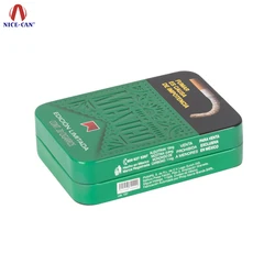 Factory Direct Convenient Smoking Accessories Custom Green Color Hinged Metal Cigarette Case