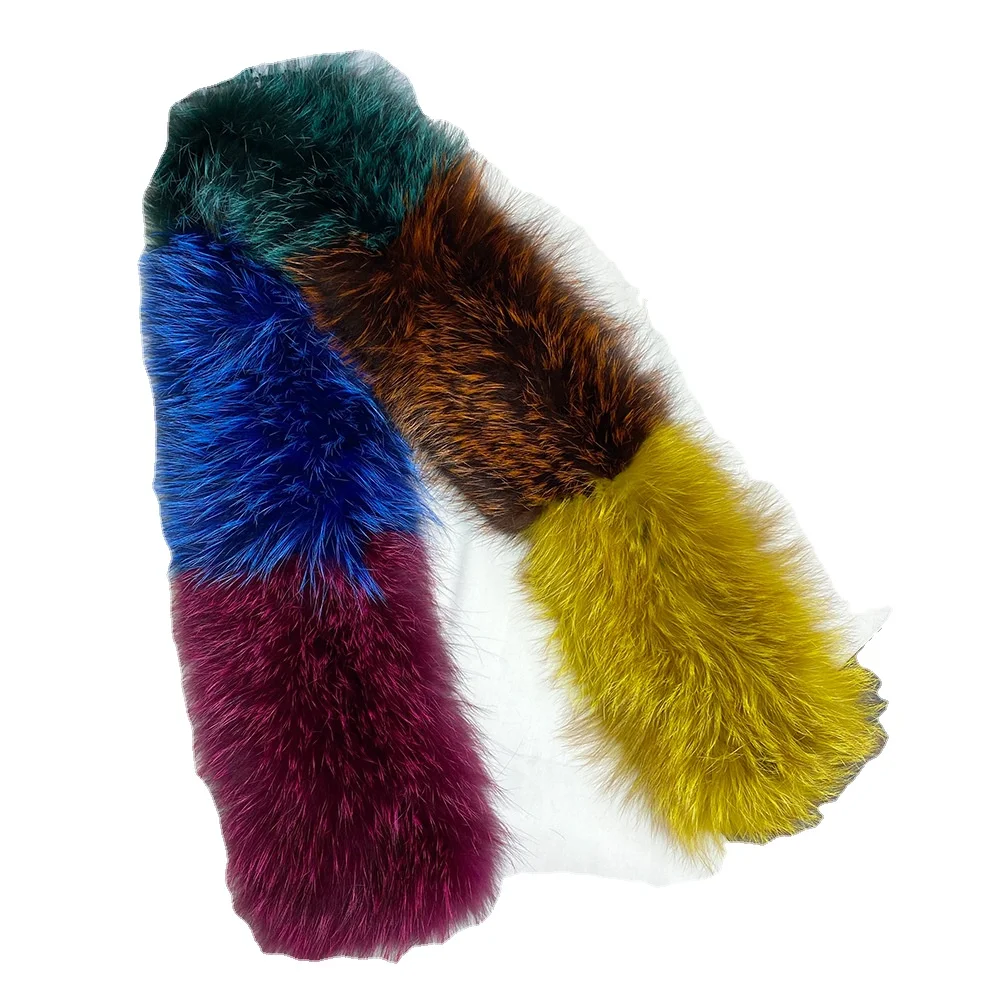 Fashion Winter Neck Warmer Full Fur Collar Scarf Silver Fox Fur Scarf For Women Fox Hair Scarves