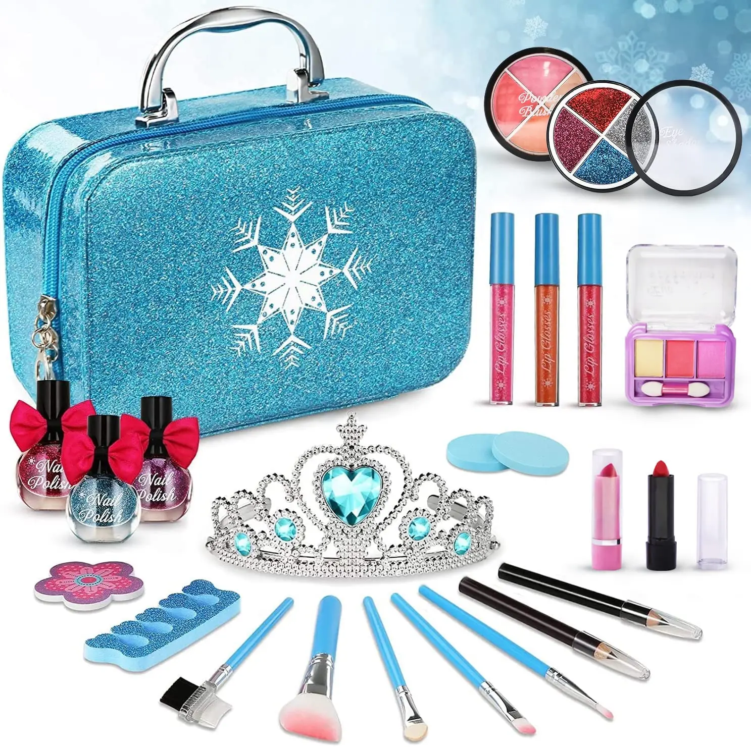 Washable Little Girls Makeup Kit Real Cosmetic Toy Safe Non-toxic Custom Logo Makeup Bag Set