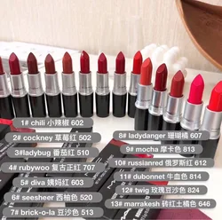 Hot Selling Famous Brand 13 Colors Mac Matte Lipstick For Girls With Low Price