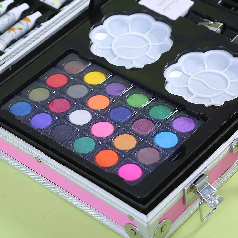 New Design 145PCS Double Layer Painting Aluminum Colour Drawing Tools Art Supplies Pencil Set