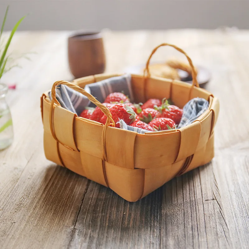 Classic High Quality Wood Baskets Flower Gift Basket Set Bamboo Basket For Gift