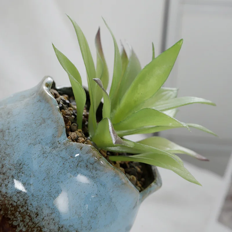 Office Home Decor Gradient Kiln Transformed Ceramic Flower Pot  Desktop Green Plant Succulent Flower Pot