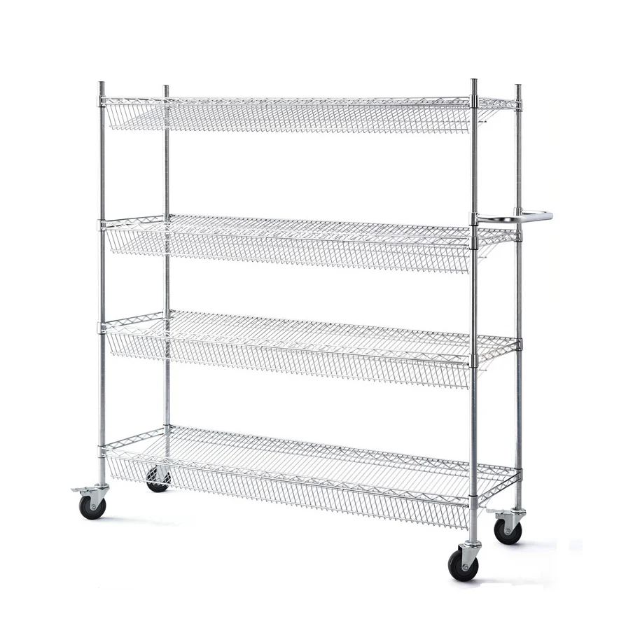 SMT Reel Trolley ESD Cart Wire Shelf For The Electronics Industry