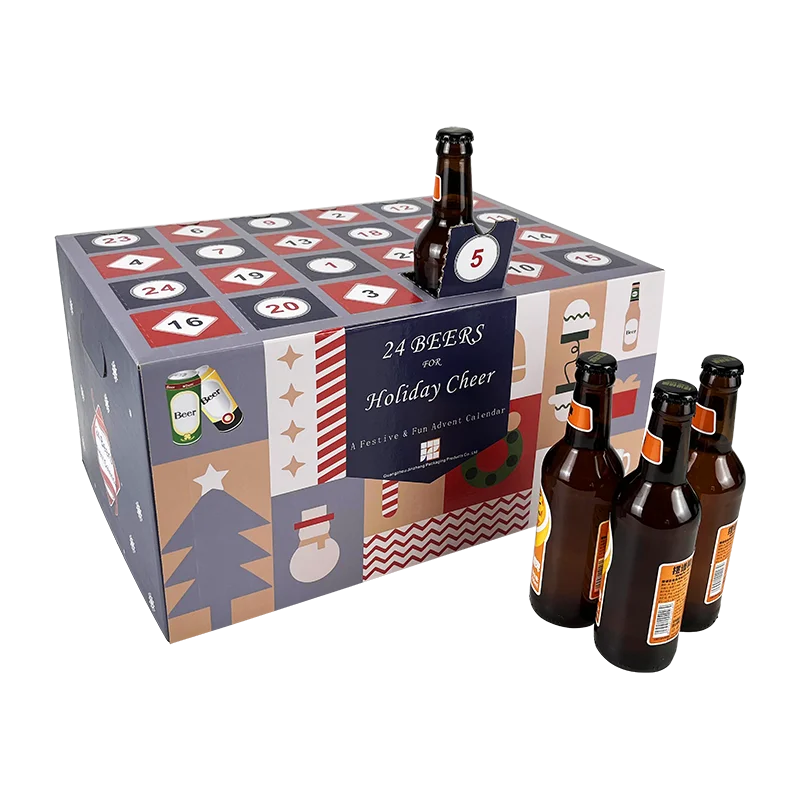 Factory Wholesale 24 Days Beer Advent Calendar Box Bottle Wine Box Packaging Empty Carton Custom Printing Advent Calendar Beer