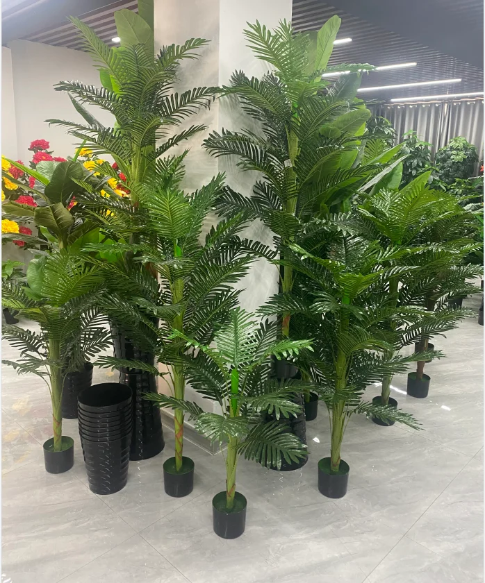 Home Hotel Office Decoration Faux Plastic Green Artificial Ficus Potted Plants Cherry Blossoms Tree Fruit
