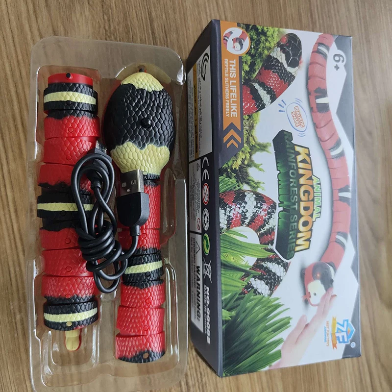 OEM ODM custom logo interactive cat toys smart sensing snake cat toy custom built-in infrared sensor snake smart toy for cats