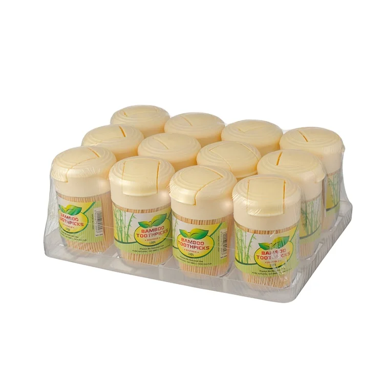 In stock pointed wooden toothpicks eco tooth pick disposable bamboo
