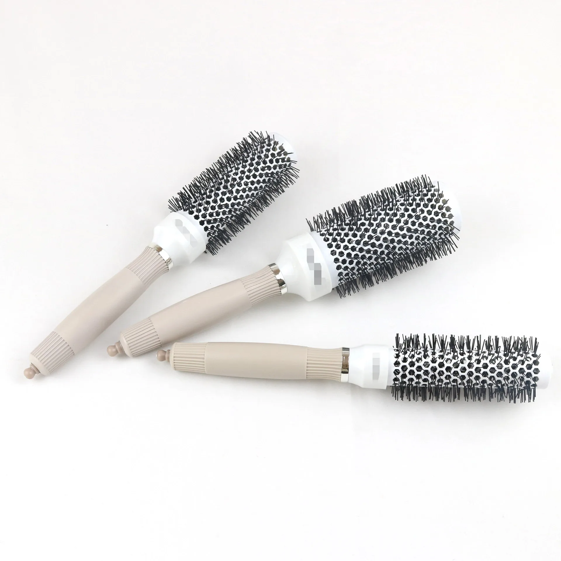 Hairdressing Shape Nano Ceramic Anti-static Barber Tube Comb High Temperature Resistance Ceramic Aluminum Round Roll Comb